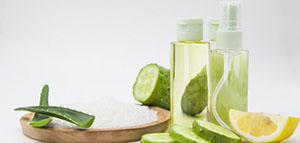 جل الصبار وعصير البصل و جل الصبار وزيت شجرة الشاي صورة: جل الصبار وعصير البصل و جل الصبار وزيت شجرة الشاي